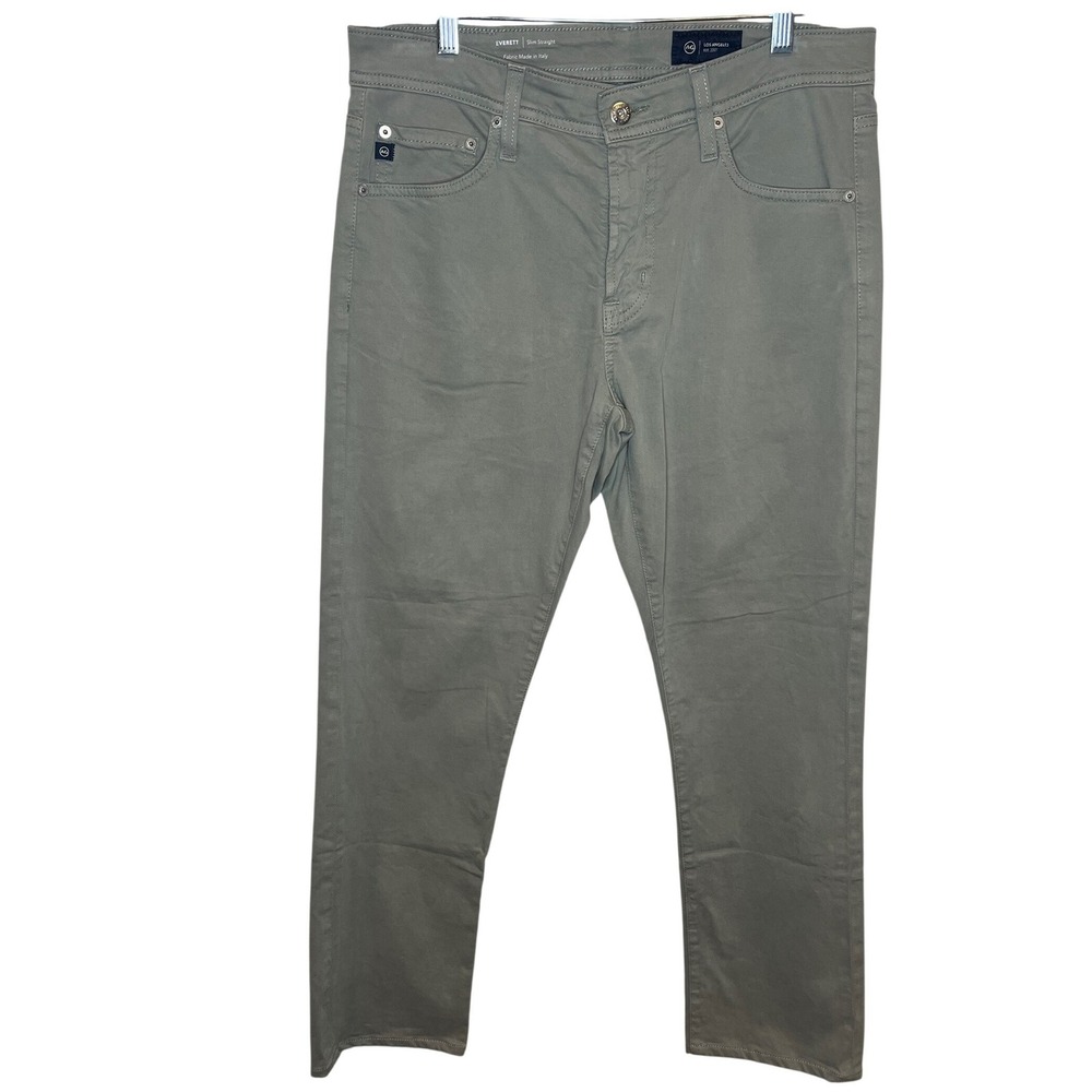 AG Adriano Goldschmied Everett Slim Straight Pants Grey Green 1794SUDROVE 30x34